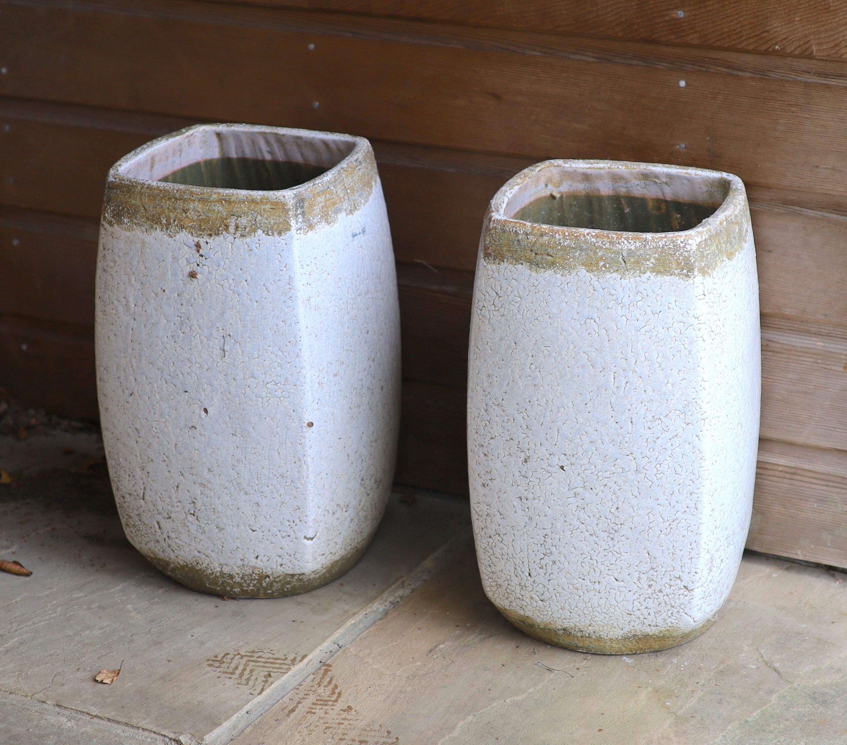 A pair of Celine de Lys ceramic vases, height 41cm